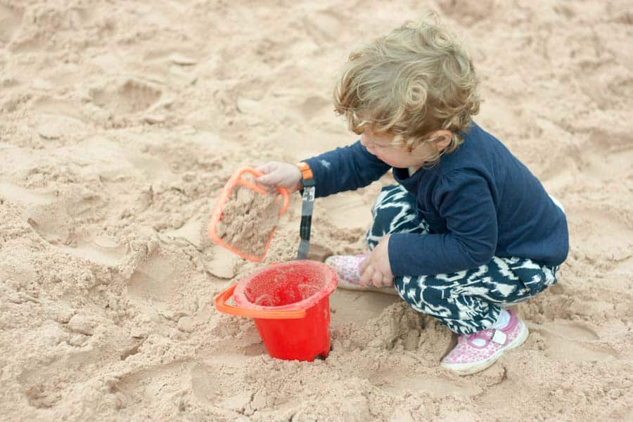 Toddler playing at Just so festival