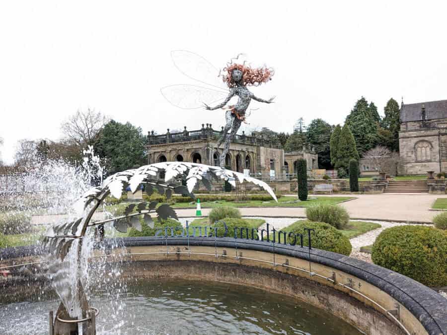 Fairy sculpture in a fountain