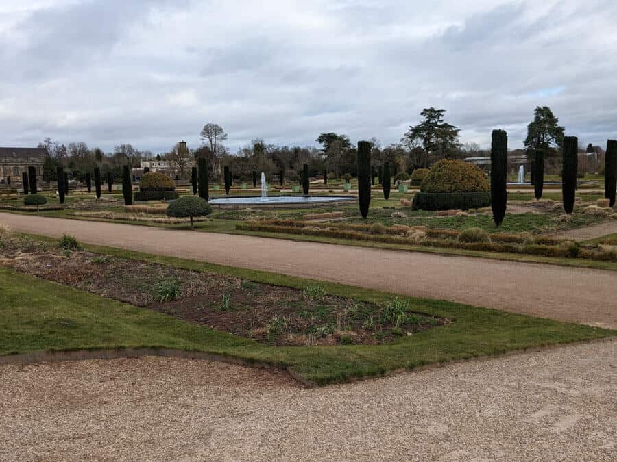 Maze of paths and hedges in the Italian gardens at Trentham