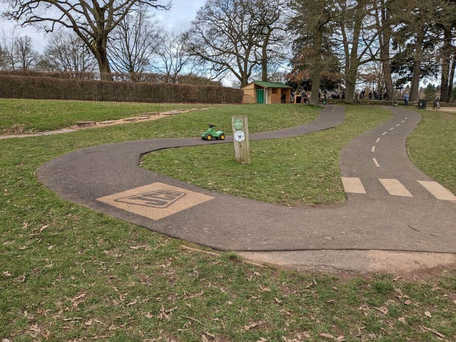 Pretend roads through a grass garden