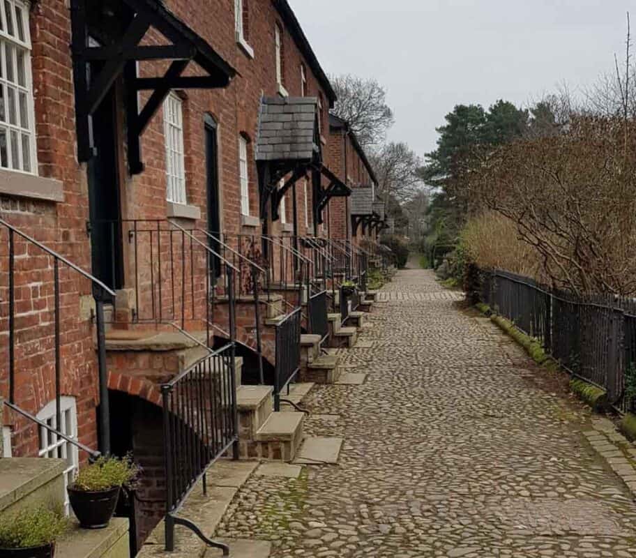 Row of tiny terrace houses