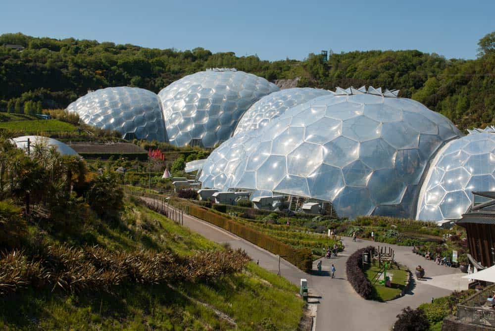 Eden project which is a series of large geodomes