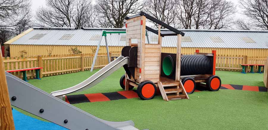 train themed play area