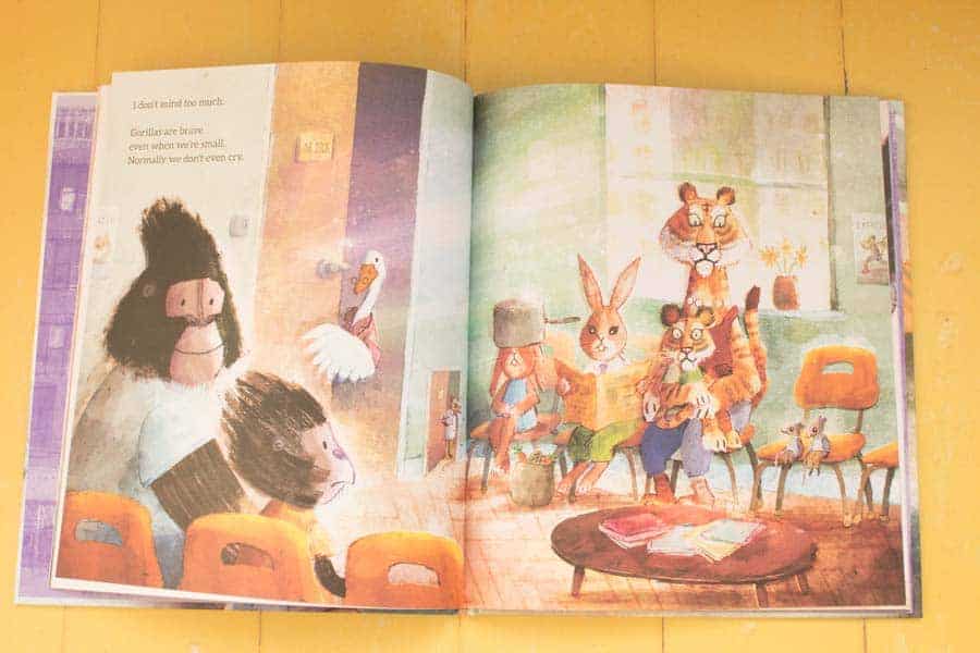 Book open at a page with beautiful illustrations