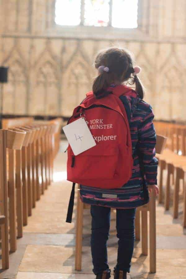Child with York mister backpack