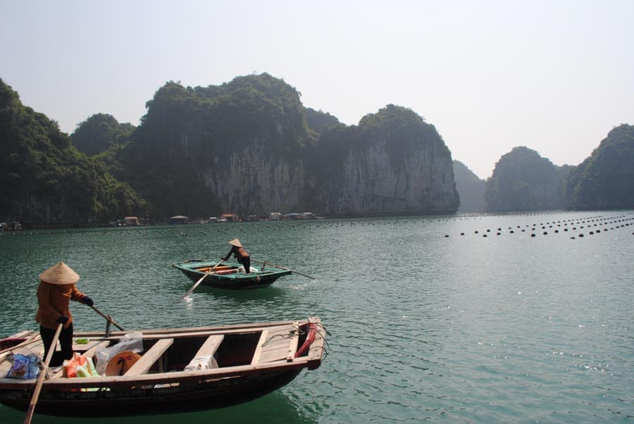 boats on river in Vietnam