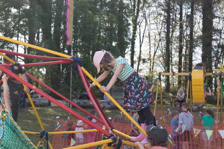 Child on climbing frame
