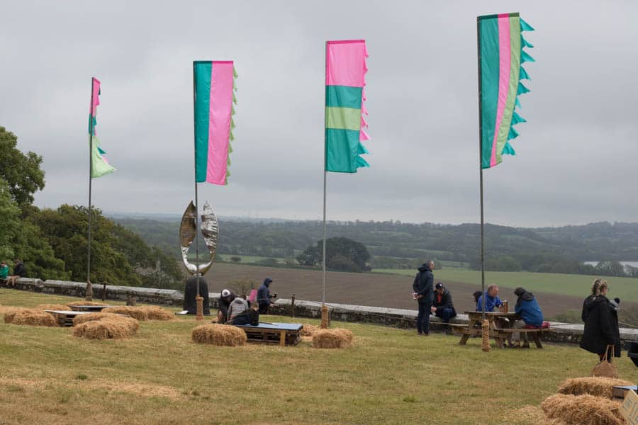 Flags at Big retreat Wales