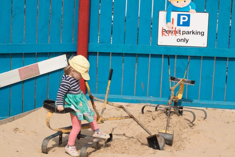 Destruction play area at Folly farm