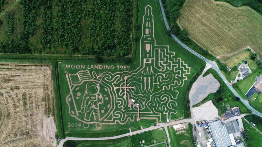 Moon landing maze overhead photo