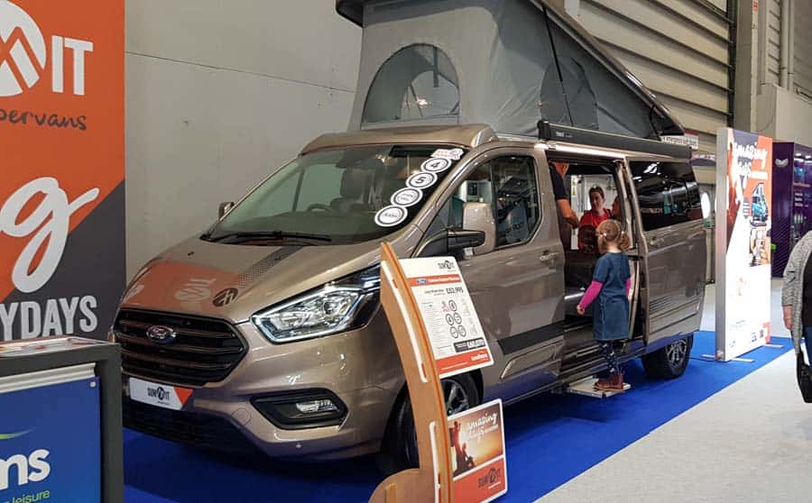 Campervan on display at NEC motorhome and campervan show