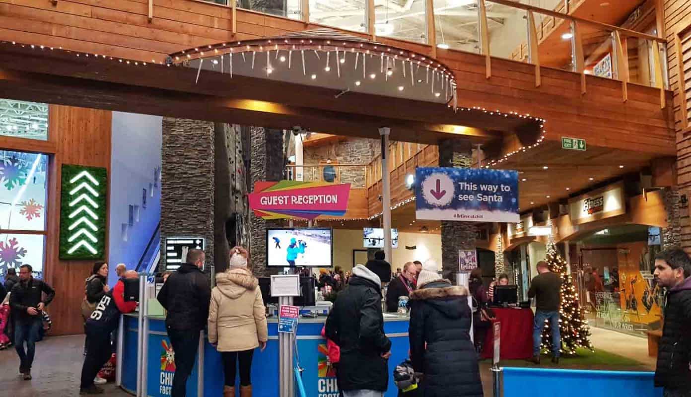 Reception area at Chill factore Manchester