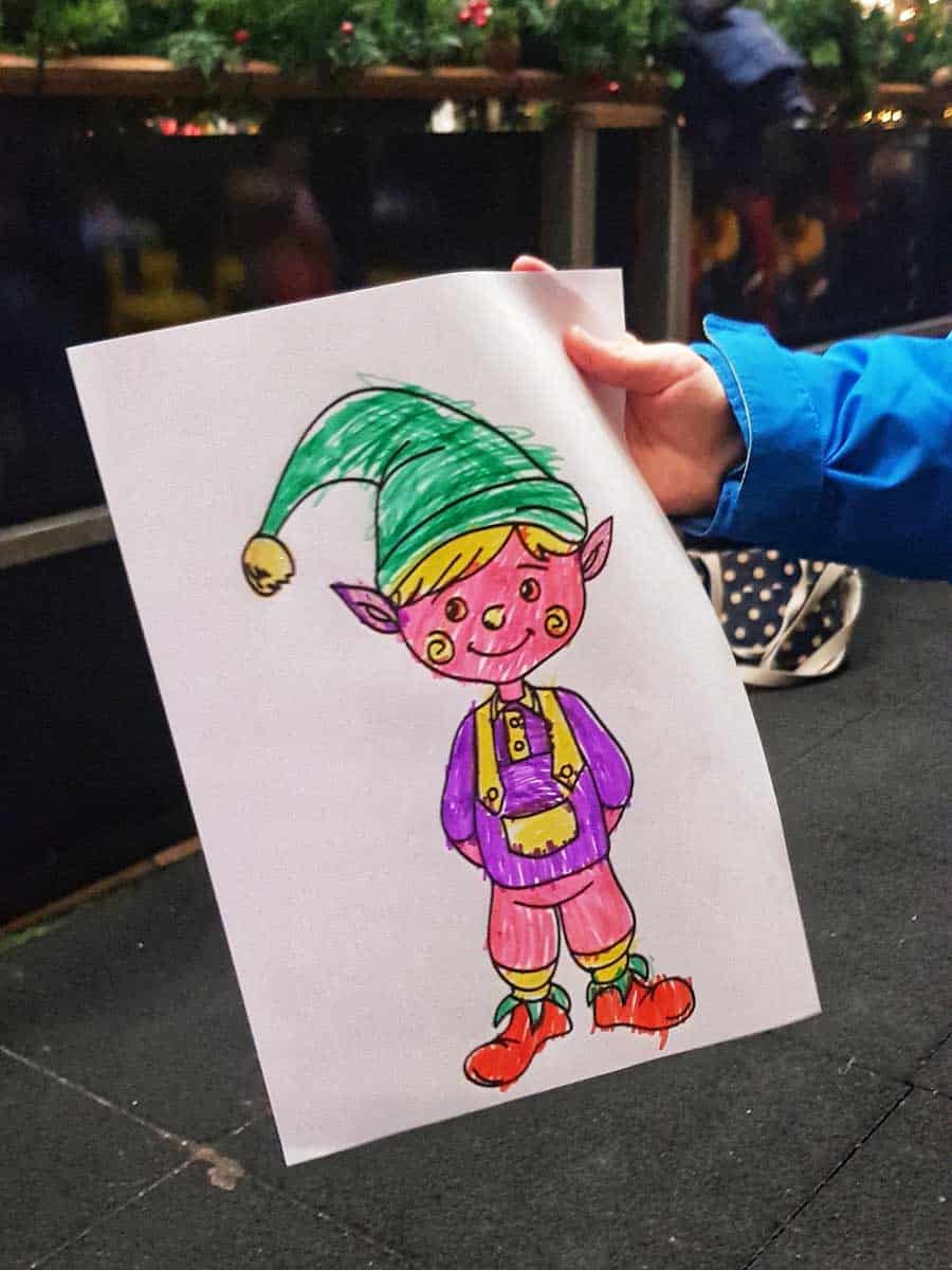 Colouring in elf sheet