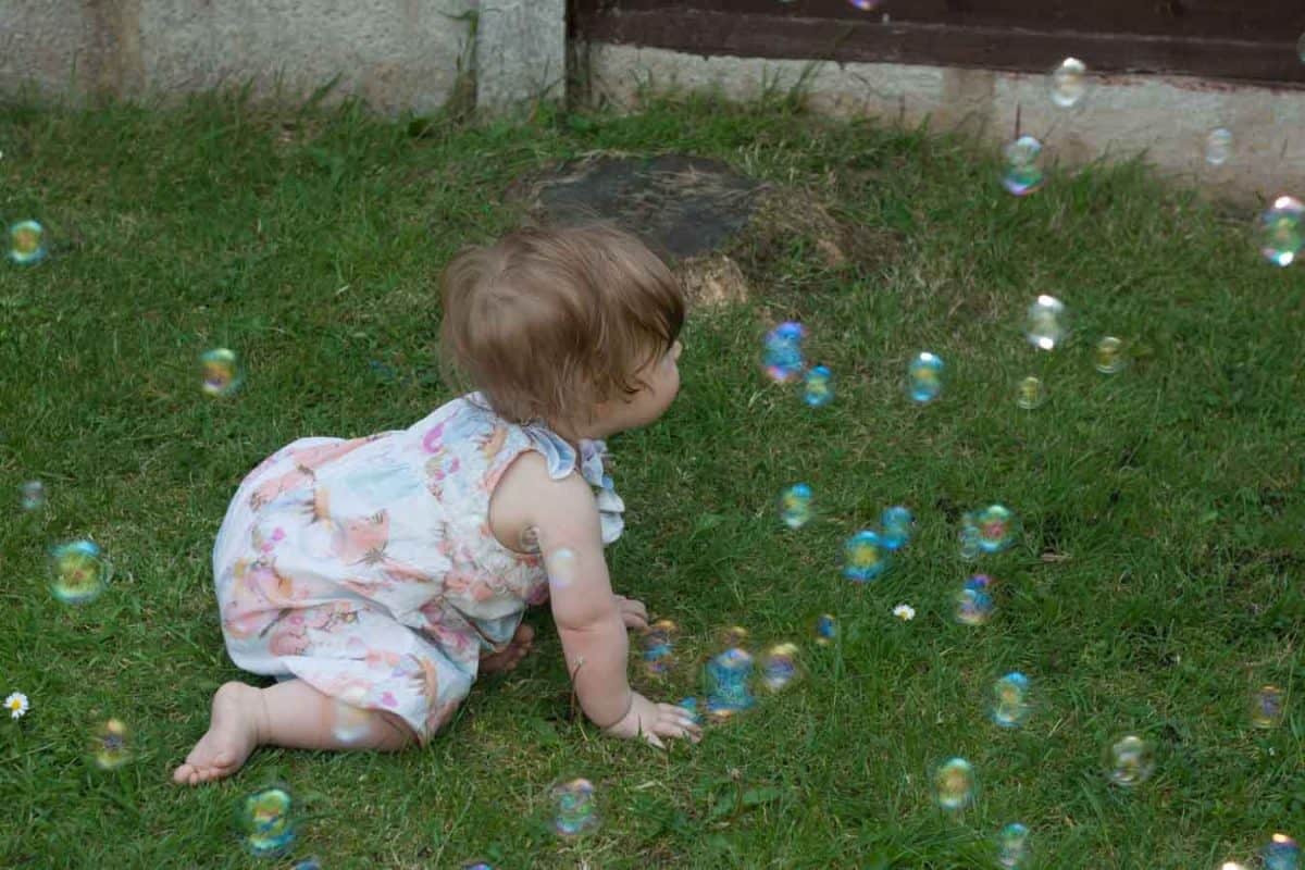 baby and bubbles