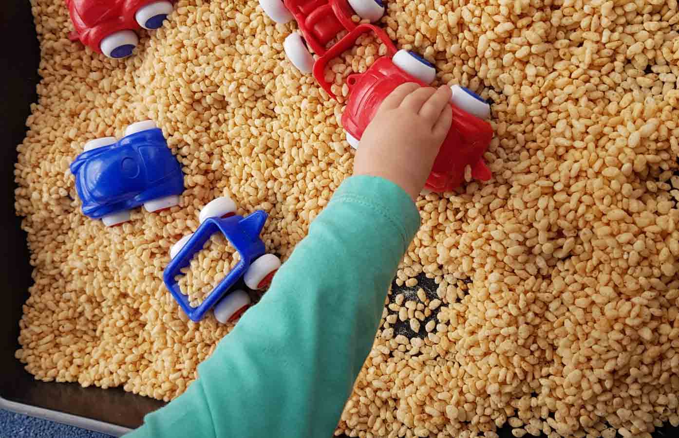 Toy cars and cereal