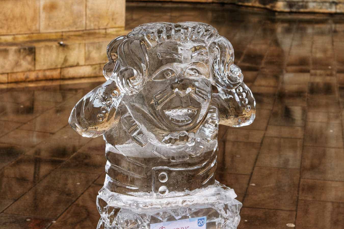 Ice sculpture outside York Minster