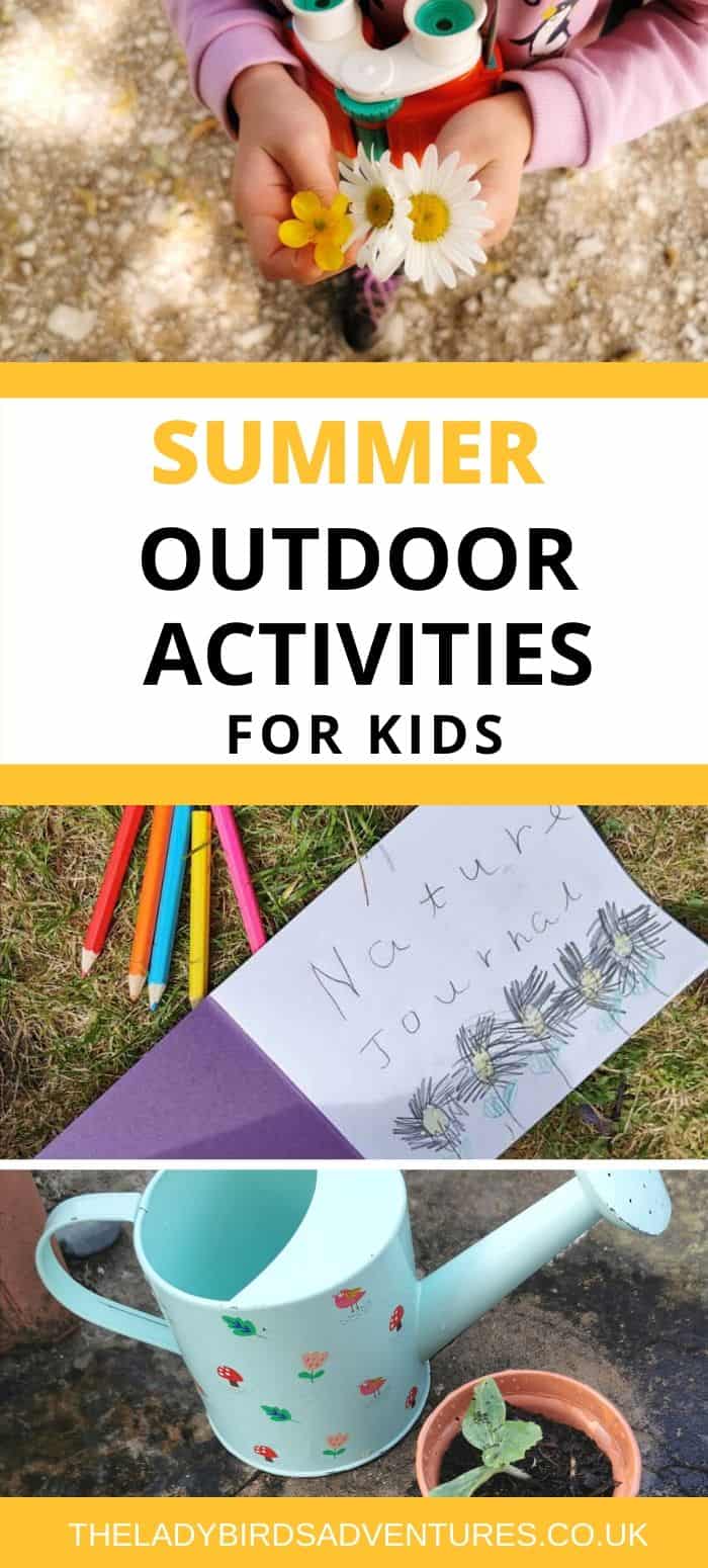 Collage of 3 outdoor activities for kids