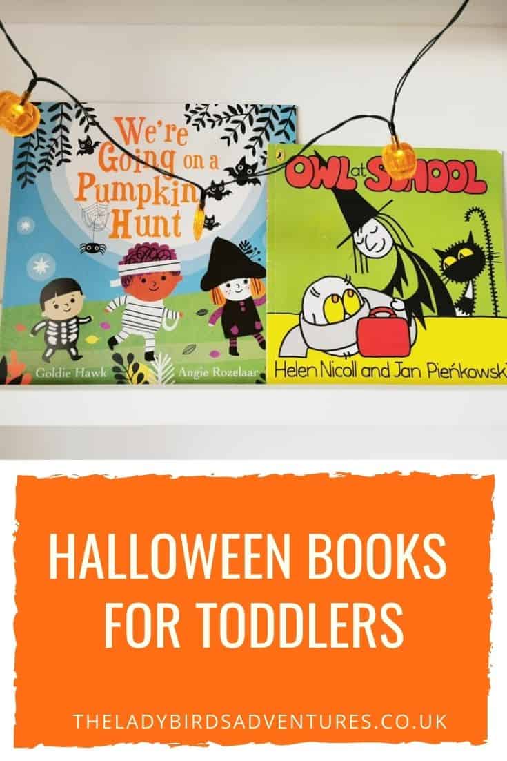 2 cute Halloween books for toddlers with overlay text Halloween books for toddlers
