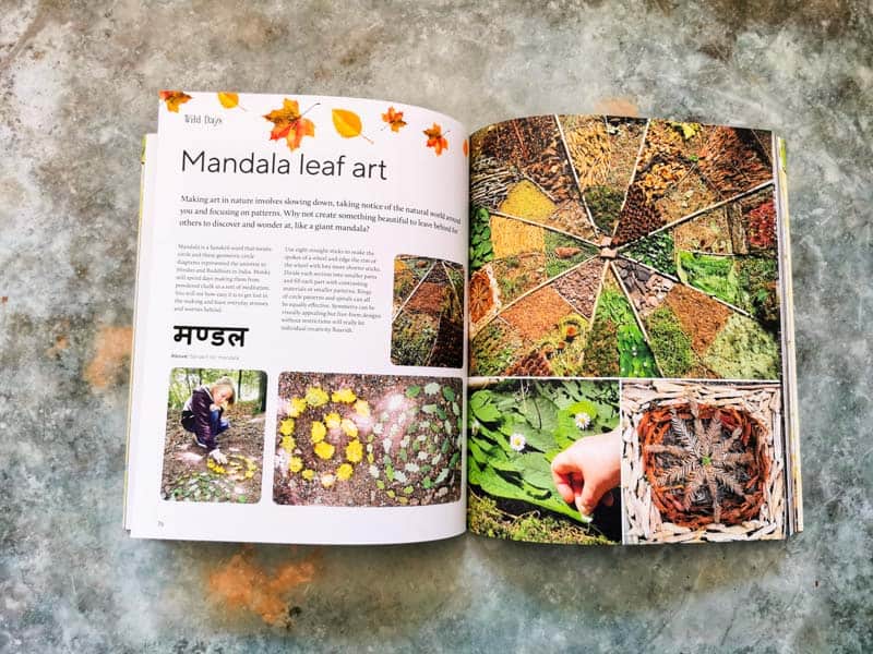 Book open at a page about creating Mandala art
