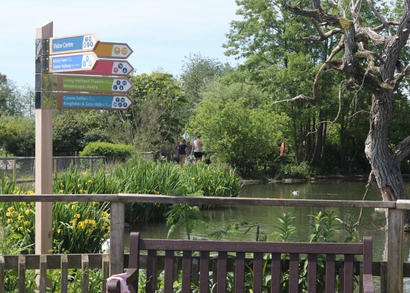 Sign and a pond