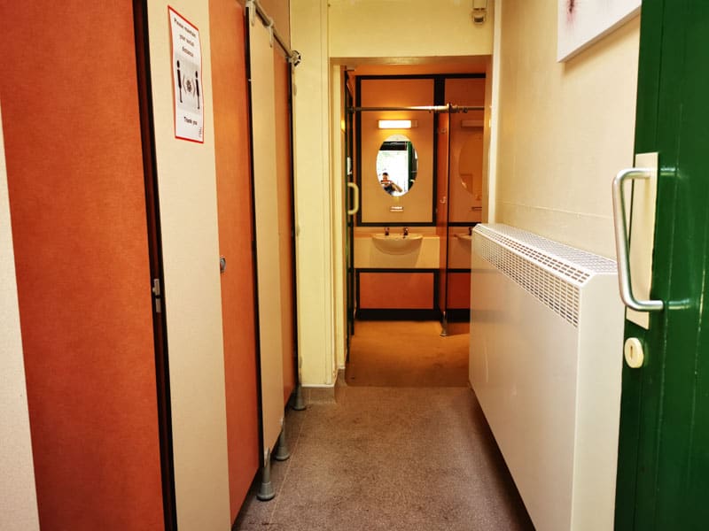 inside a shower block