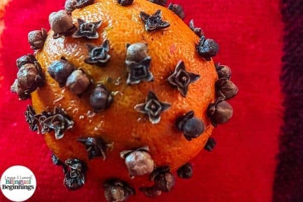 Orange studded with cloves