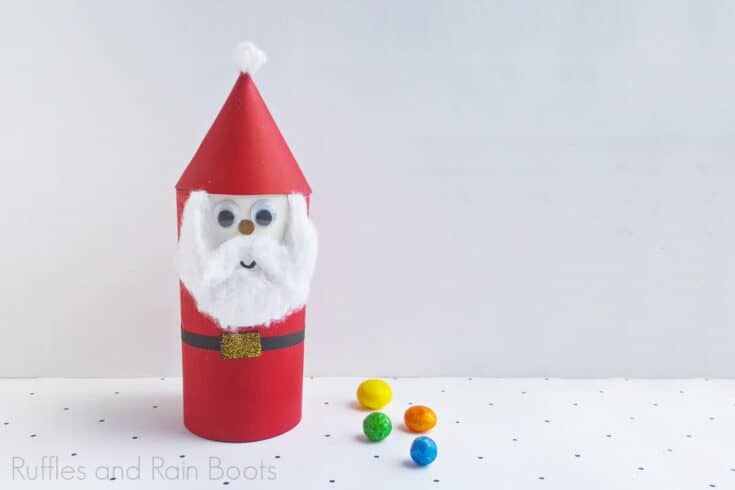 Santa made from a toilet roll inner