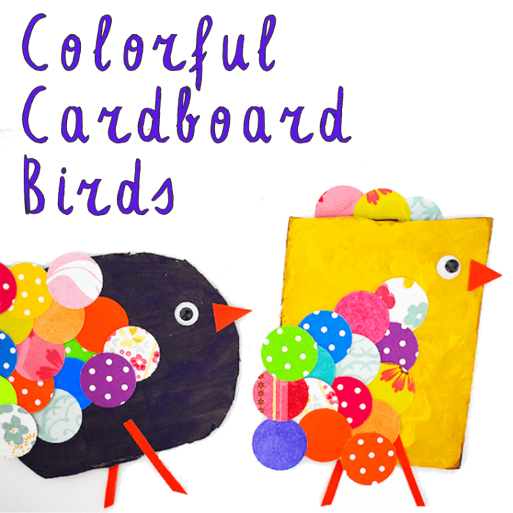 Colourful birds made out of carboard