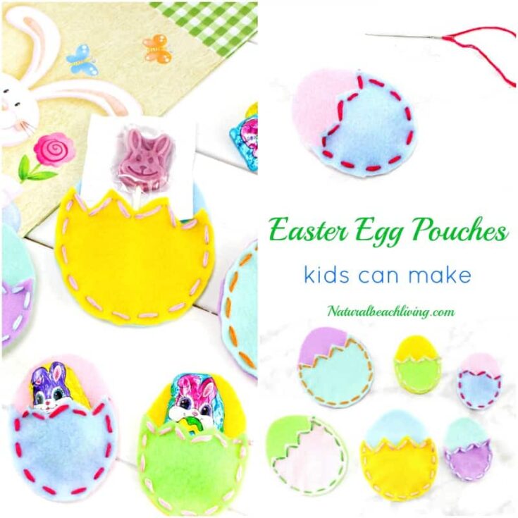 felt egg shapes with stiching around them