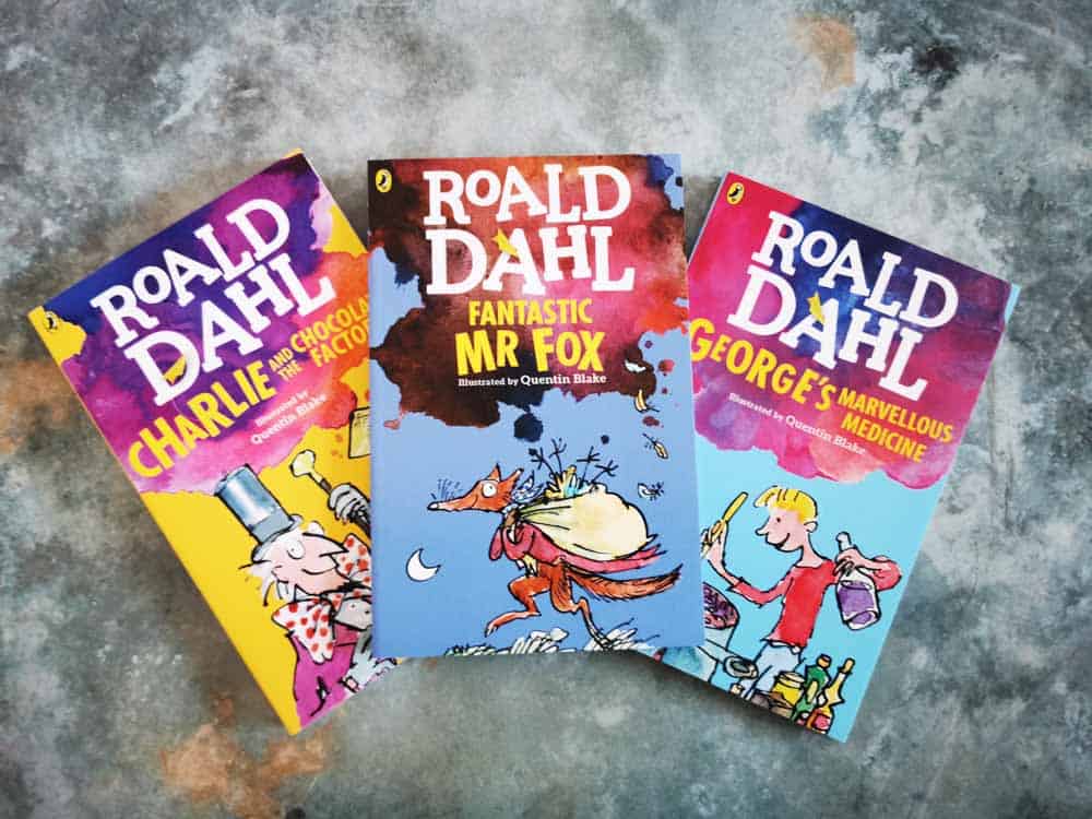 3 colourful Roald Dahl book covers