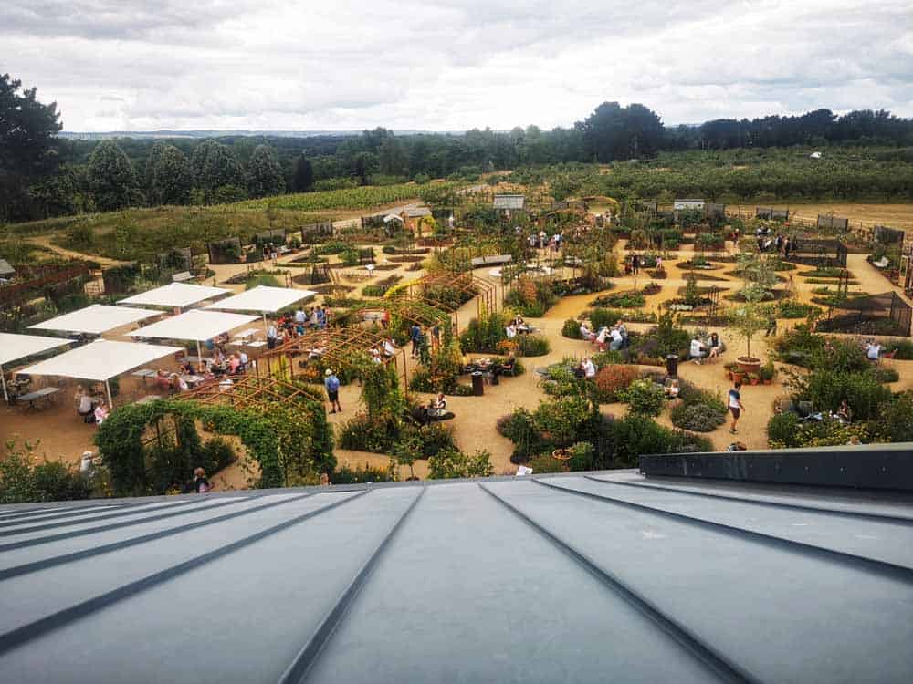 RHS Wisley world food garden from above