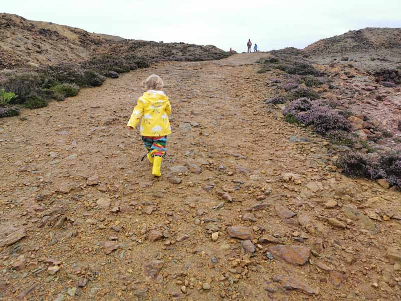 Child walking at Parys mountain Anglesey
