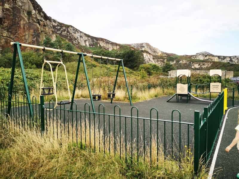 Play area at the foot of some cliffs