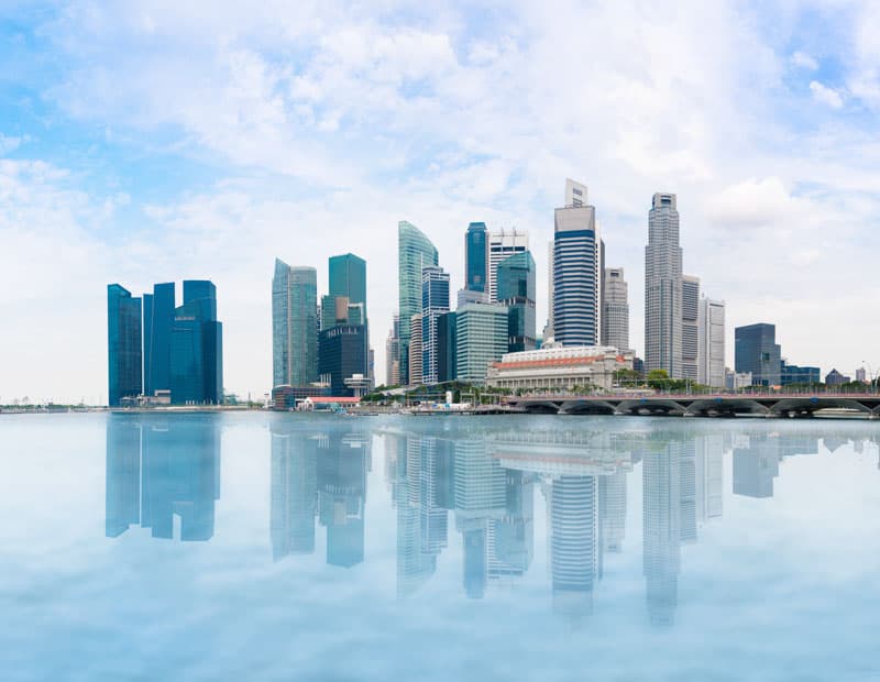 Skyline by the sea of high rise