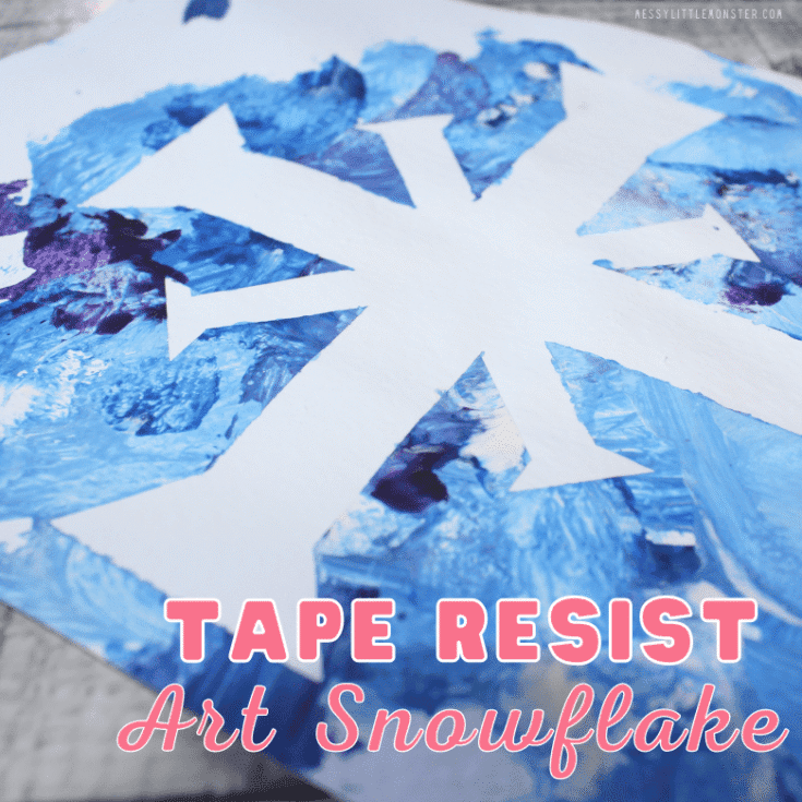 Painting with blues and tape resist