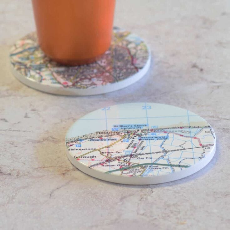 Image for Personalised Location UK Postcode Map Drinks Coaster