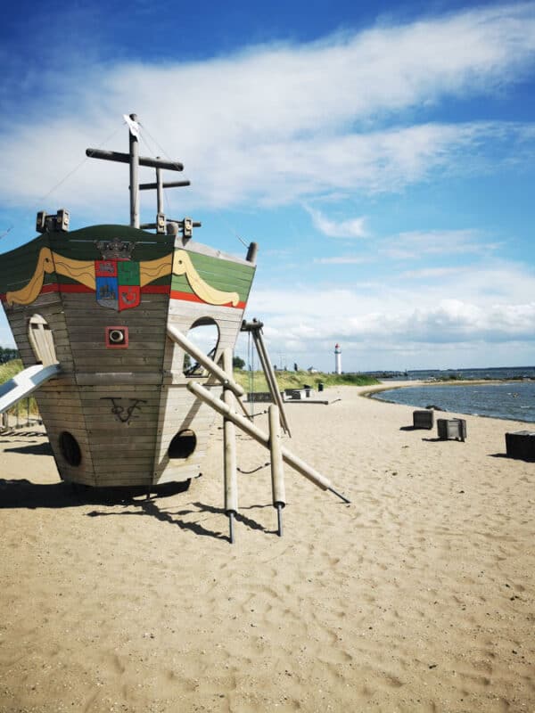 Pirate ship on beach