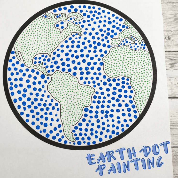 Image for Earth Day Art - Dot Painting (earth template included)