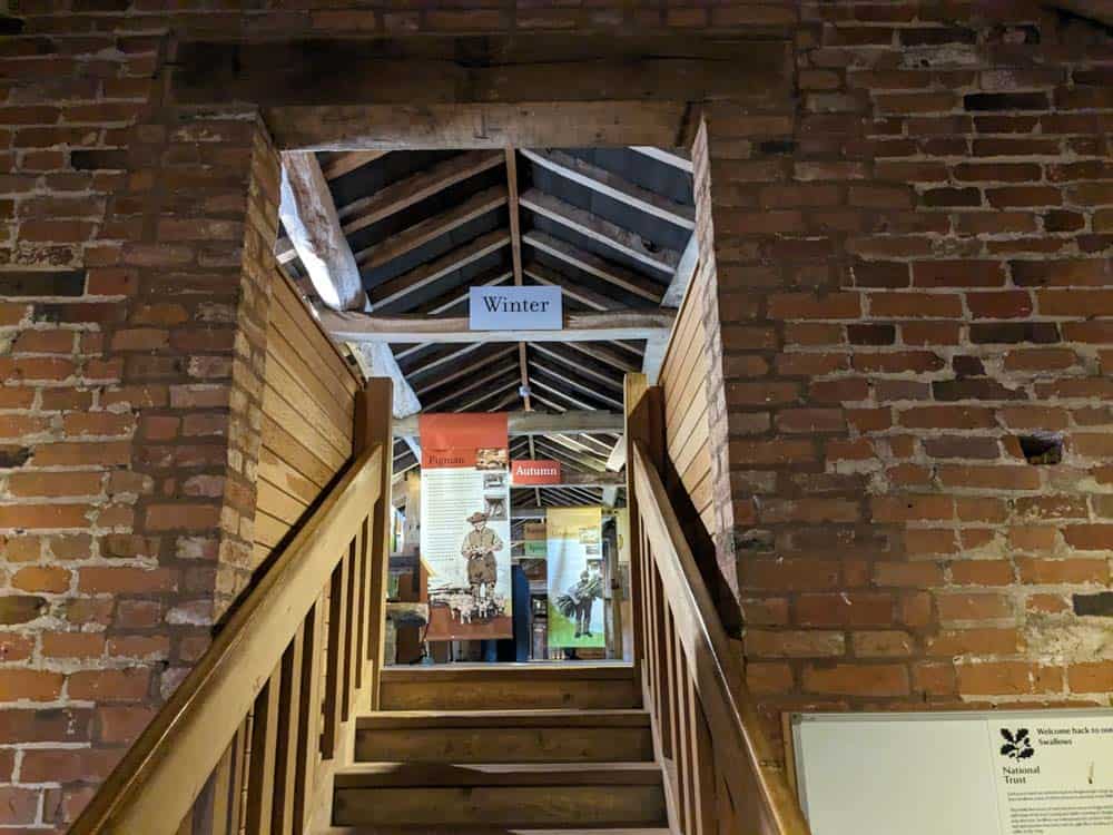 Staircase into a red brick building
