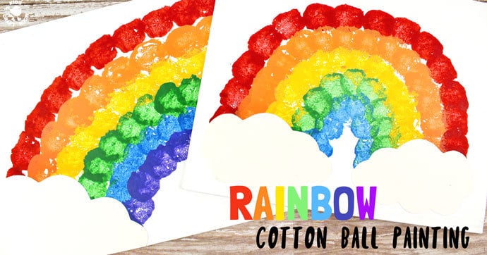 Image for Rainbow Cotton Ball Painting