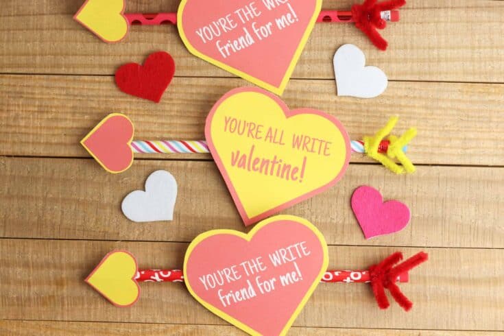 Pink and yellow hearts with text on them