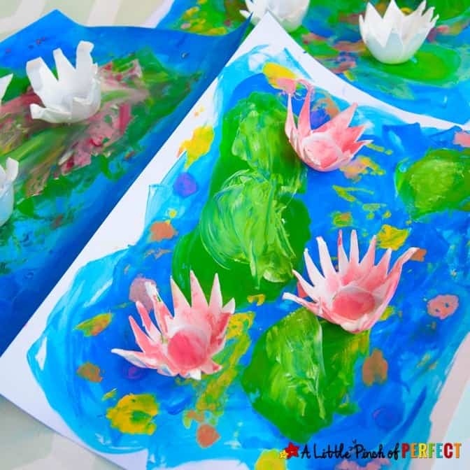 Image for Water Lily Art with Egg Carton Flowers for Kids