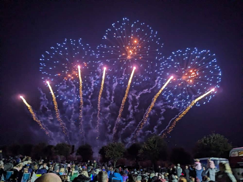Lots of fireworks in the night sky