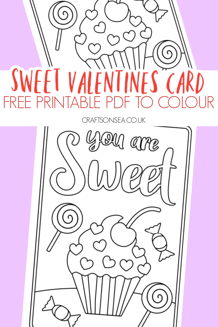 Colouring in sheet with a cupcake on it