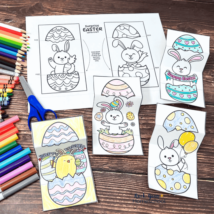 Image for Easter Egg Cards for Kids: 12 Styles to Color for Fun Surprises (Free)