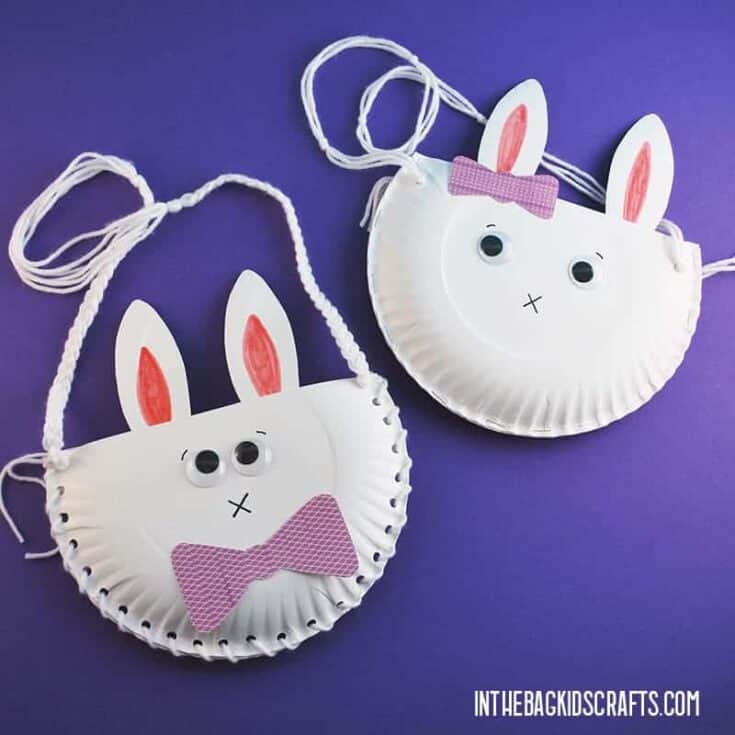 Two paper plate Easter bunny crafts