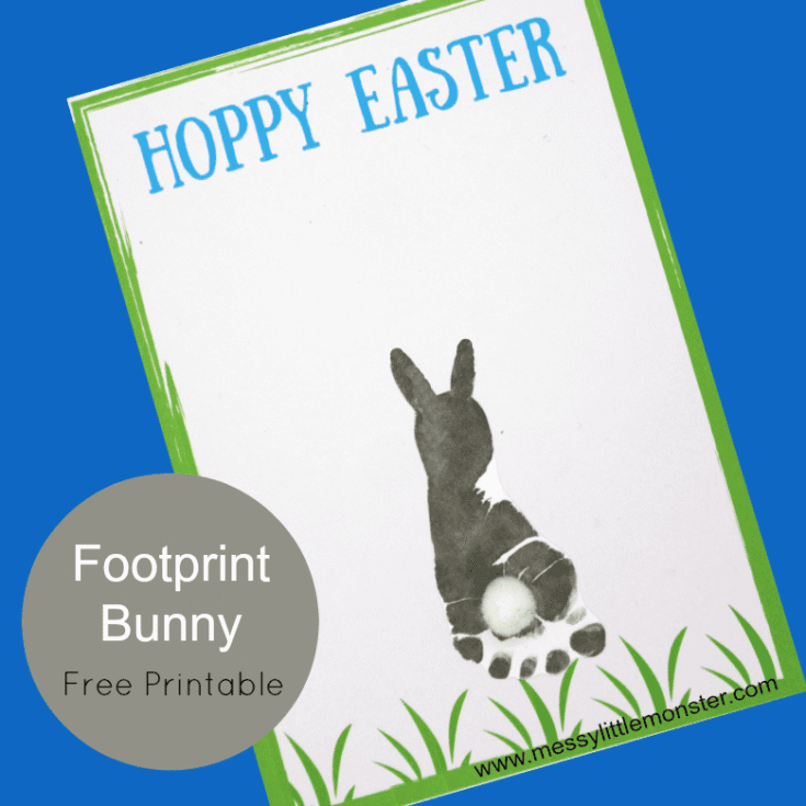 Image for Footprint Easter Bunny Card