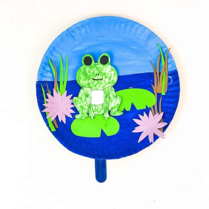 Image for Frog and Lily Pad Paper Plate Puppet (Free Template)