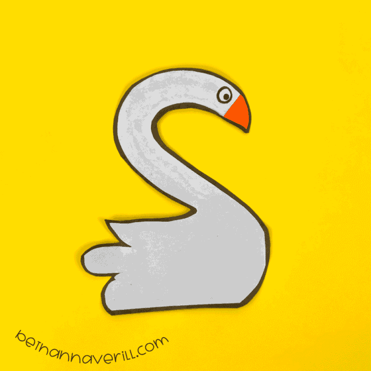 Yellow background with a white swan on it it