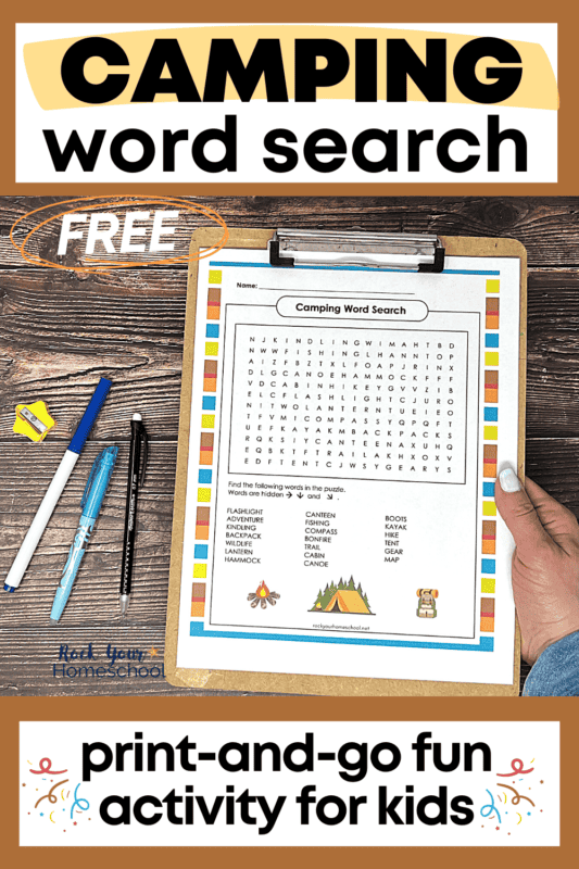 Free camping themed printables for kids - The Ladybirds' Adventures